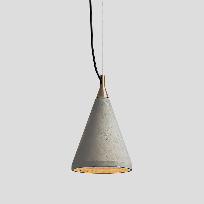 Modern Cone Down Mini Pendant Grey Cement Hanging Ceiling Light with 1 Light