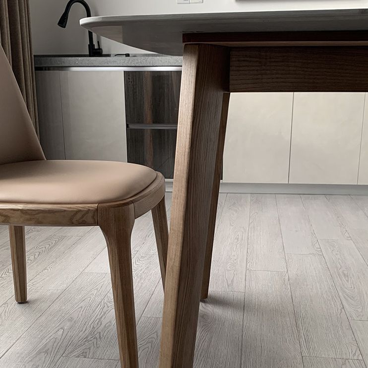 Rectangle 4 Legs Minimalist Table Three-Color Fixed Table of Sintered Stone