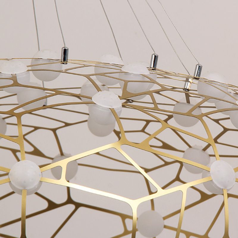 Modern Simplicity Oval Pendant Chandelier Metal Hanging Light Fixture for Coffee Shop