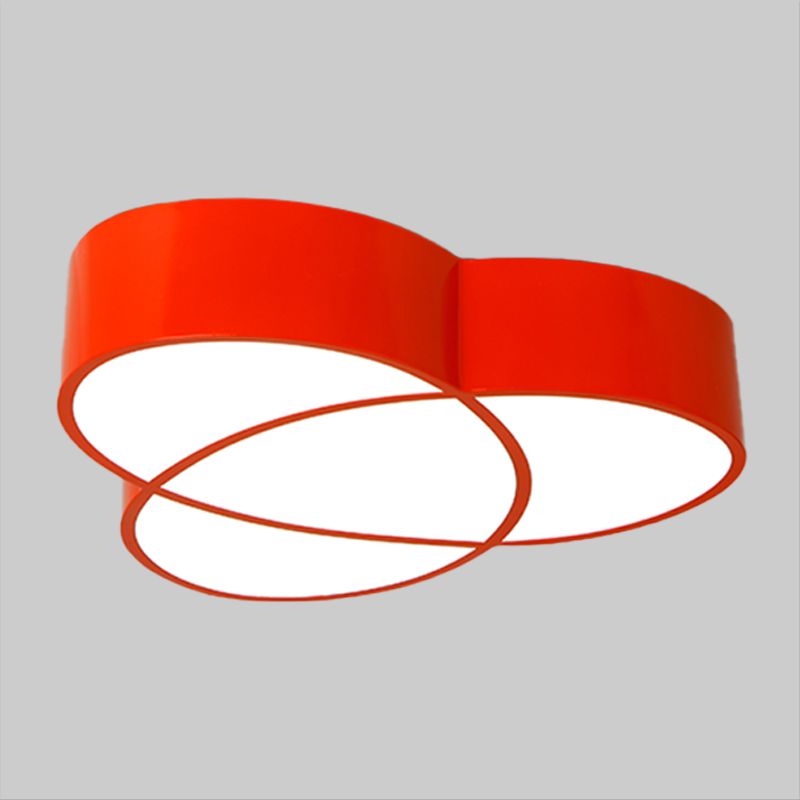 Intersecting Oval Hallway Flush Mount Acrylic LED Minimalist Close to Ceiling Lighting in Red/Blue/Green
