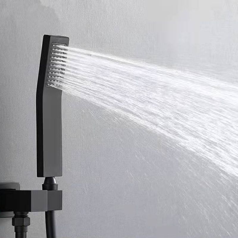 Square Adjustable Water Flow Faucet Shower Arm Shower System with Handheld Shower Head