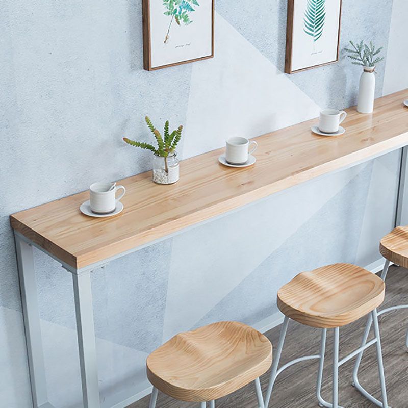 Industrial Bar Table 42-inch Height Original Wood Top Metal Base Bistro Table, Only Table