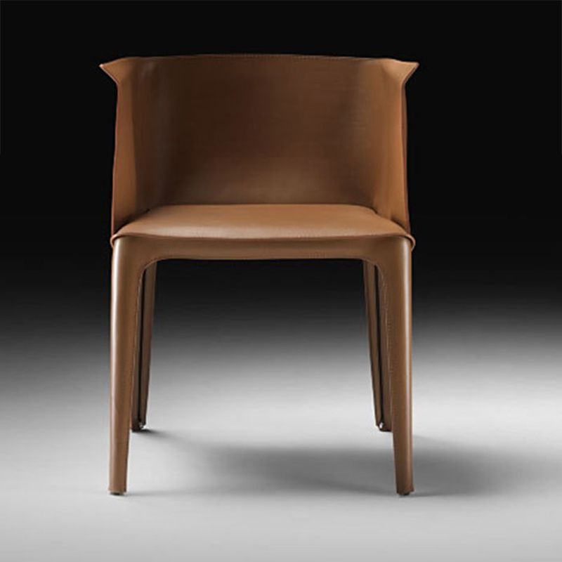 Leather Arm Chair Solid Back Indoor Dining Chair for Dining Room