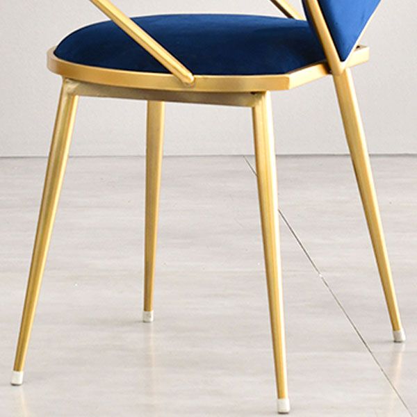 Scandinavian Style Velvet Dining Chairs for Home Arm Solid Back Dining Side Chair