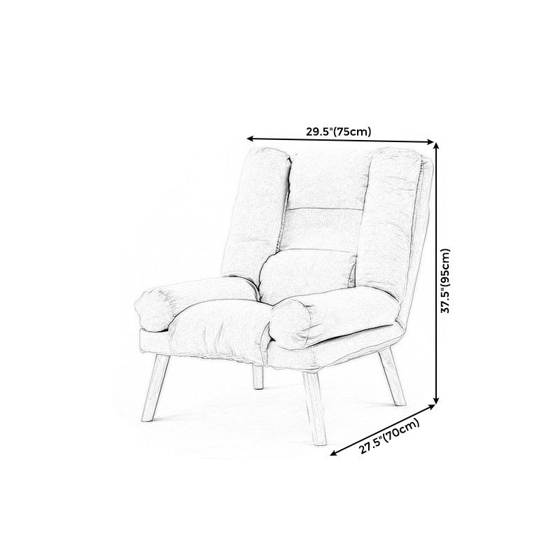 29.52"Wide Cotton Blend Arm Chair with Basic Four Legs Pillow Back Armchair