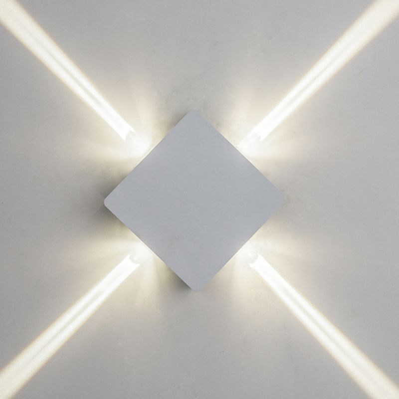 White 4-Light LED Wall Light in Modern Simplicity Aluminium Waterproof Wall Lamp for Exterior Spaces