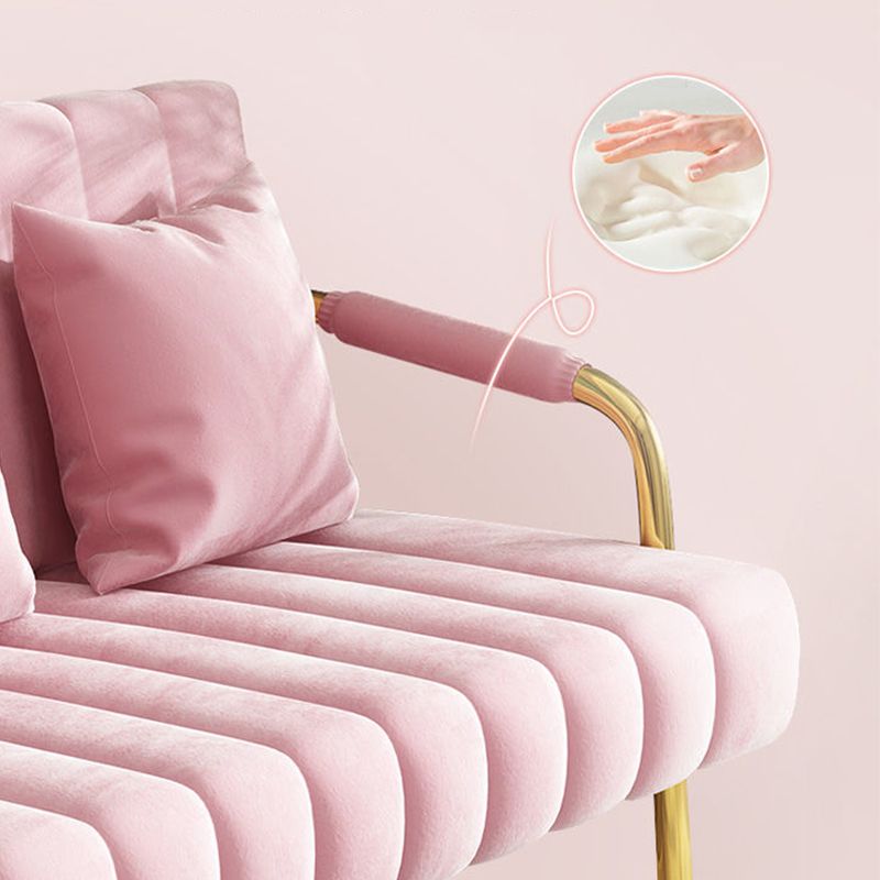 3-seater Velvet Sofa with 3 Pillows Square Arm for Living Room