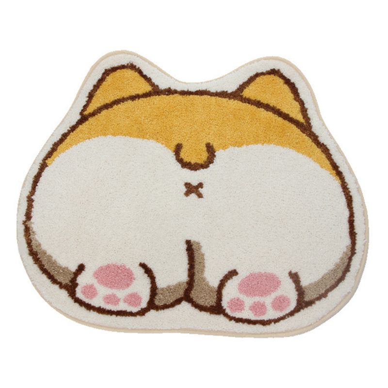 Fancy aniamal tapis jaune de chien jaune motif en polyester de la zone en polyester tapis sans glissement pour chambre à coucher