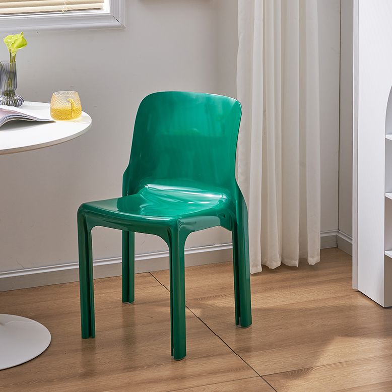Contemporary Style Plastic 4 Legs Dining Side Chair for Home