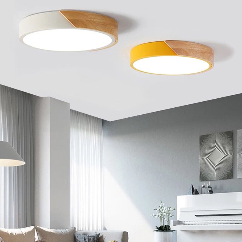 Lampada da soffitto a LED di forma rotonda Moderna in ferro amaretto 1 luce da incasso per balcone corridoio