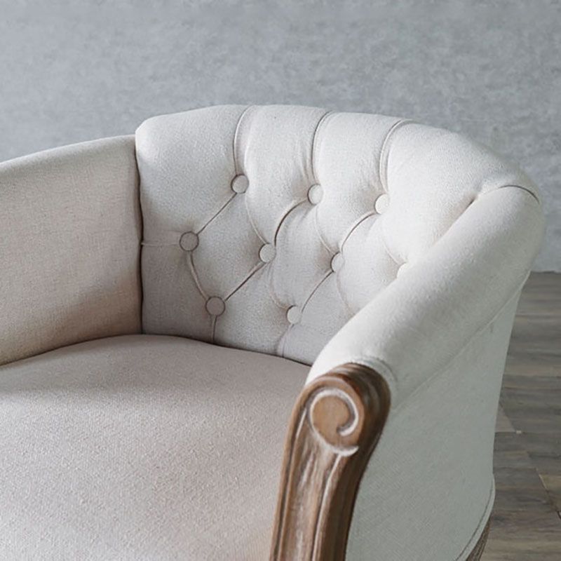 Matte Finish Solid Back Chair Farmhouse Coffee Shop Fabric Arm Chair