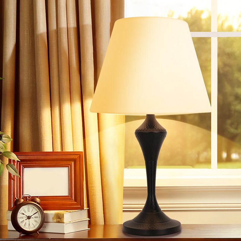 Lampada del libro di lettura affusolata in tessuto anticato 1 comodino camera da letto leggero in bianco/nero