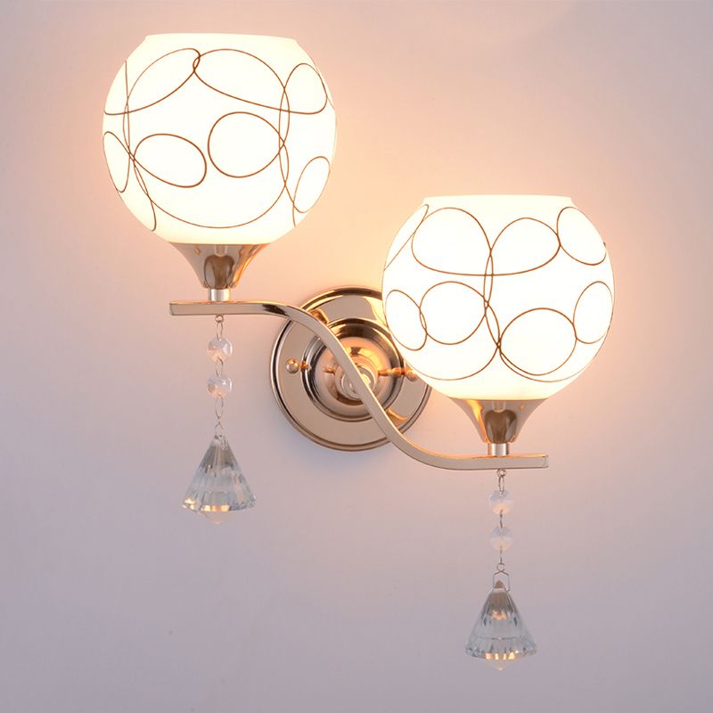 Multi Lights Ball Wall Mounted Light Fixture Modern Style Glass Wall Sconce Lights