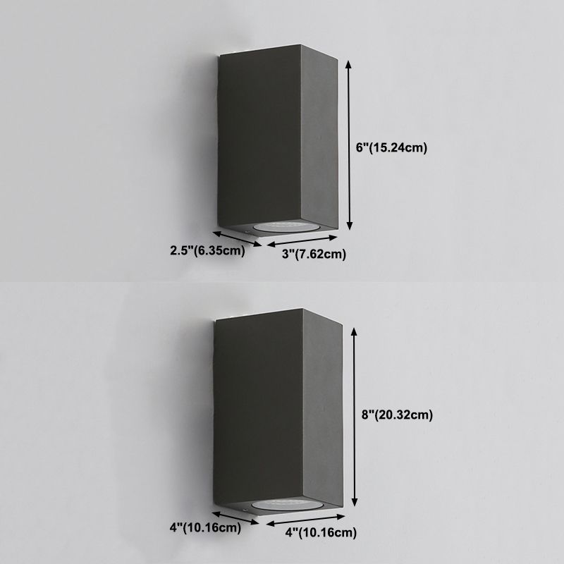 2 Lights Rectangular Wall Lighting Fixtures Modern Style Metal Wall Washer Sconce