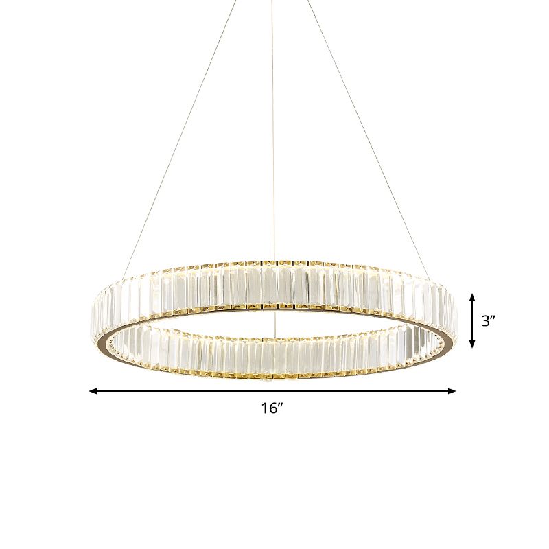 Silbernen Armband Anhänger Kronleuchter minimalistisch gerippter Kristall Schlafzimmer LED Hanging Lampe, 16 "/23,5" Dia