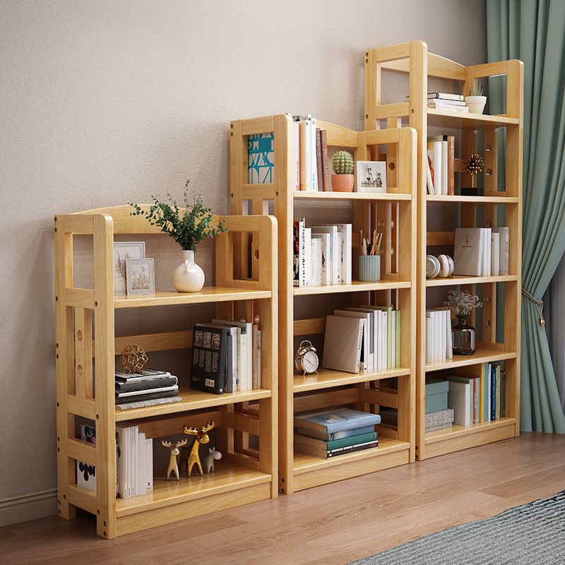 Contemporary Standard Bookshelf Wooden Open Back Bookcase with Shelves