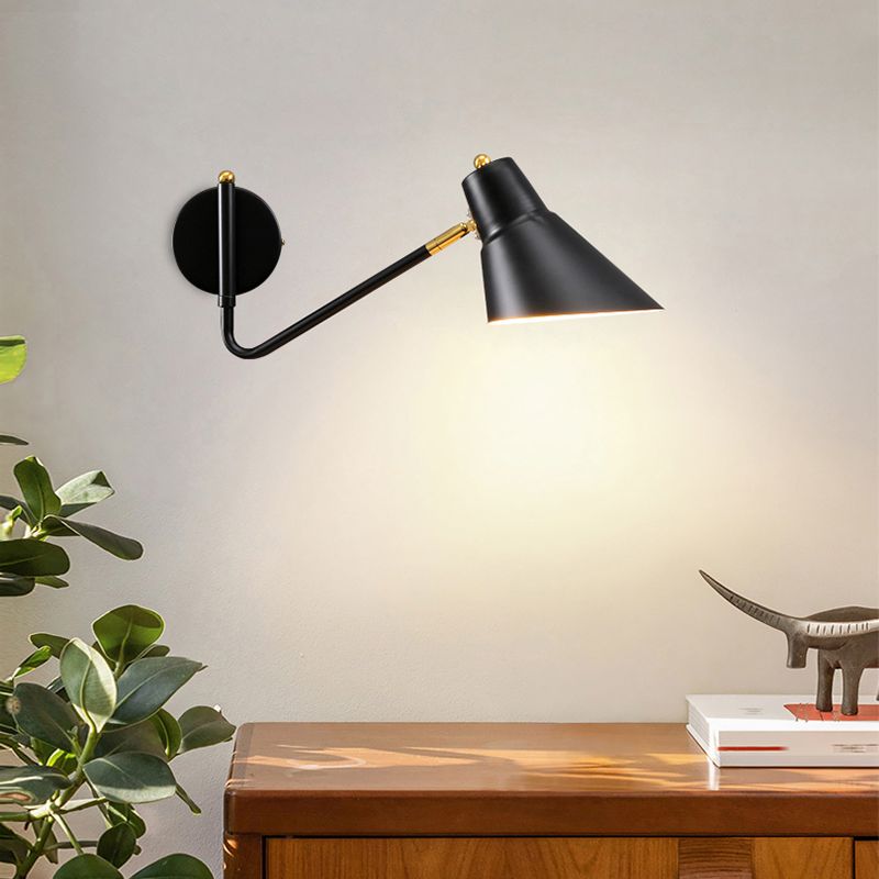 Modern Wall Sconce Geometric Shape Wall Light with Metal Shade for Living Room