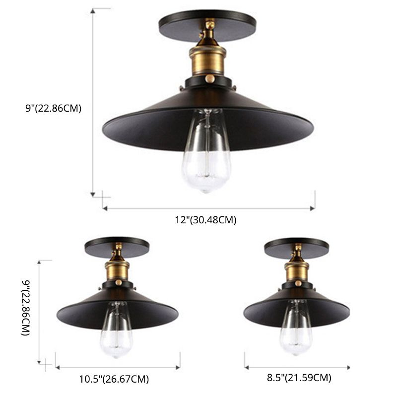 Magazijn Metaal Plafondmontage Armatuur Industrieel 1 Licht Semi Flush