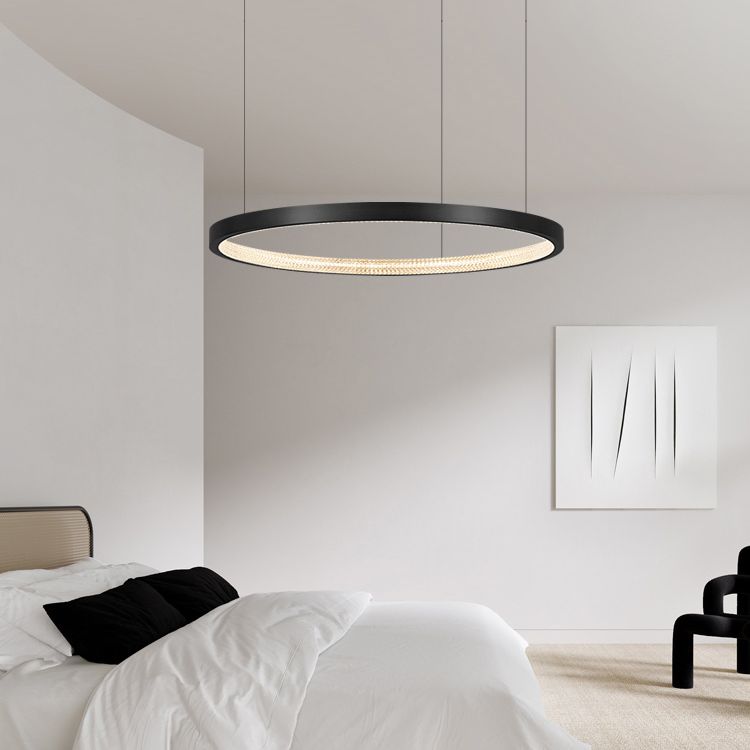 Clear Acrylic Shade Minimalist Suspension Light for Living Room Dinning Room