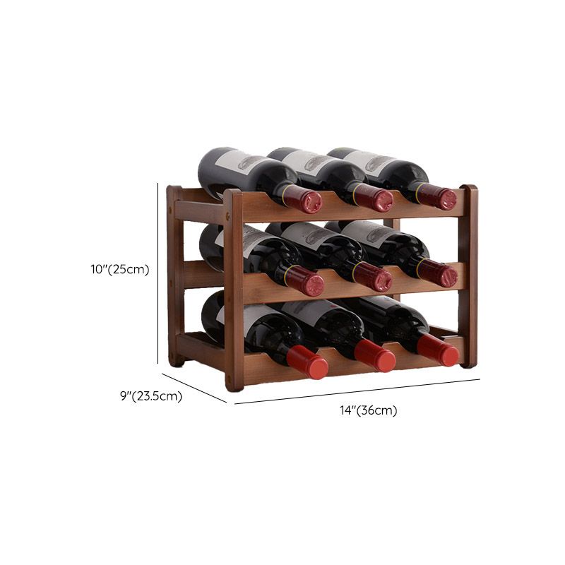Modern Countertop Wine Rack Solid Wood Wine Bottle Rack for Living Room