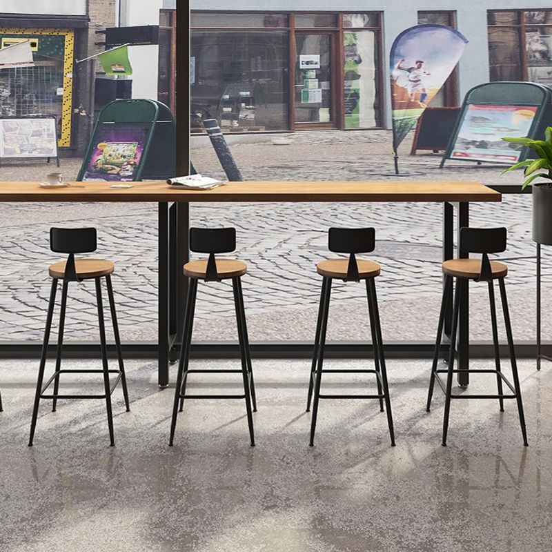 Modern 1/7 Pieces Bar Table Set Rectangle Wood Counter Table with High Stools