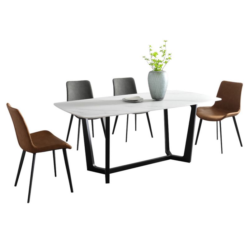 Contemporary Style Rectangle Table Set 1/2/5/6/7 Pieces Dining Set for Home Use