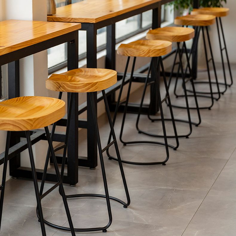 Solid Wood Dining Stools Contemporary Dining Stools with Footrest
