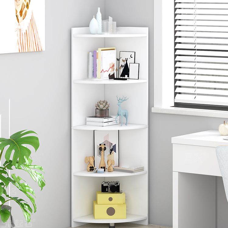 Modern Engineered Wood Bookshelf Corner Book Shelf for Living Room