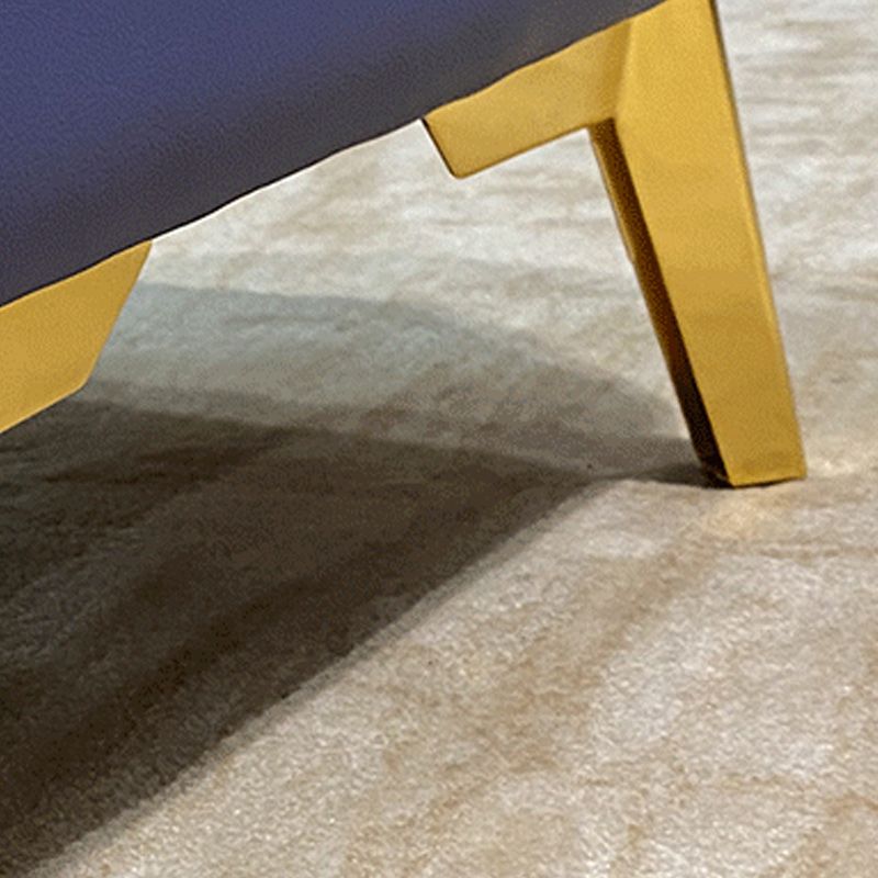 Glam Pouf Ottoman Genuine Leather Upholstered Tufted Square Ottoman with Chair Legs