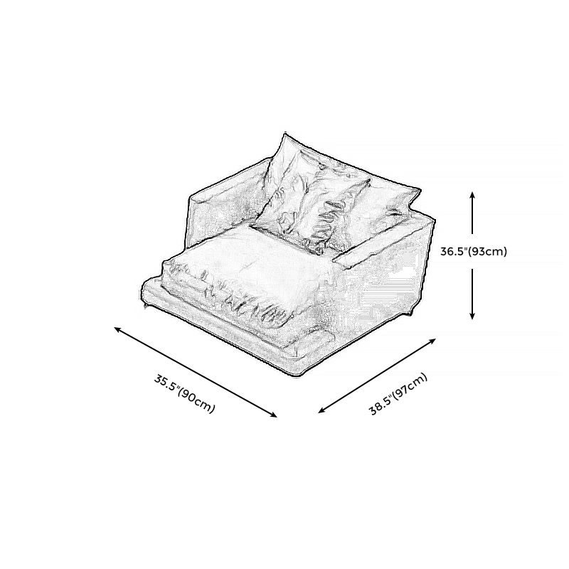 Forest Green Genuine Leather Square Arm Settee Furniture with Pillows