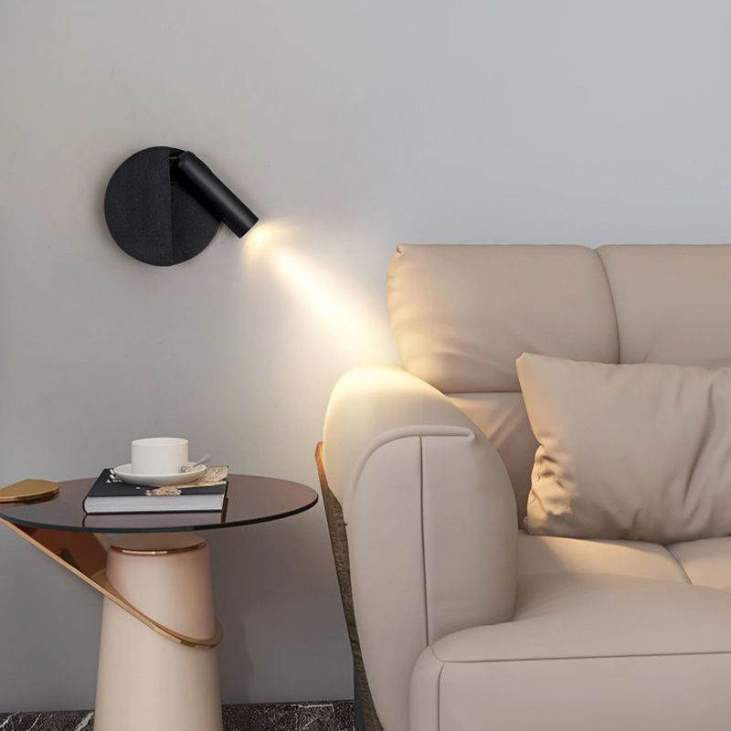 Modern Style Wall Lamp Metal 1 Light Sconces in Black for Bedroom