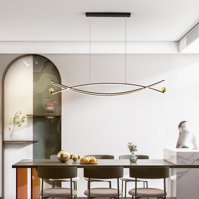 Multiple-Light Geometric Island Lighting Modern Metal Island Pendant Lights