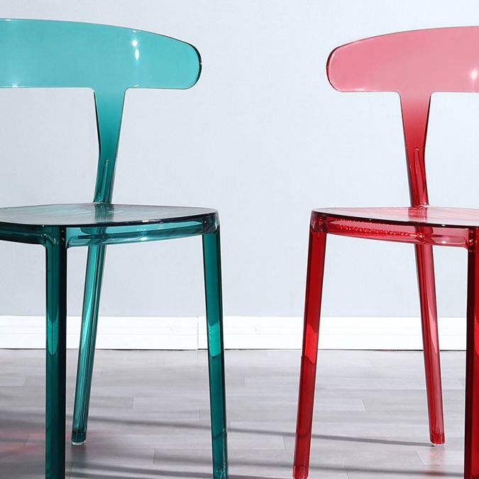 Silla de comedor de plástico de estilo nórdico, silla lateral de comedor con respaldo abierto para uso en restaurantes