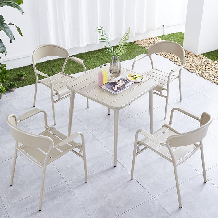 1/4/5 Pcs Metal Beige Bistro Set Contemporary Bistro Table Set