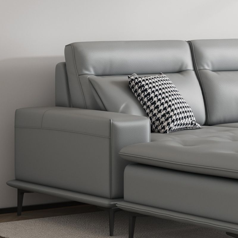 Scandinavian 32.28 " H Faux Leather Square Arm Sofa for Living Room