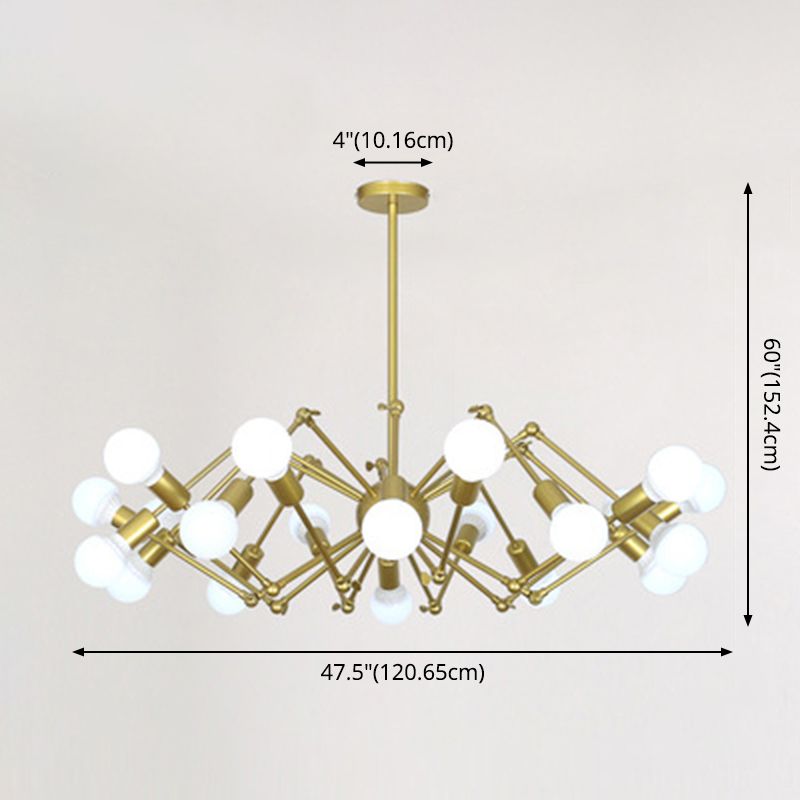 Retro Industrial Style Kronleuchter leichter Sputnik Schmiedeeisen Multi -Licht -Anhänger für Bar Café