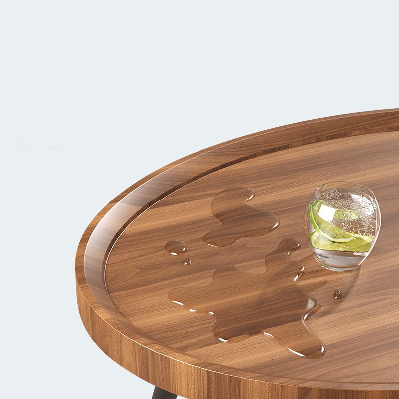 Transitional Round Tray Top Side Table Wood Tripod End Table for Living Room