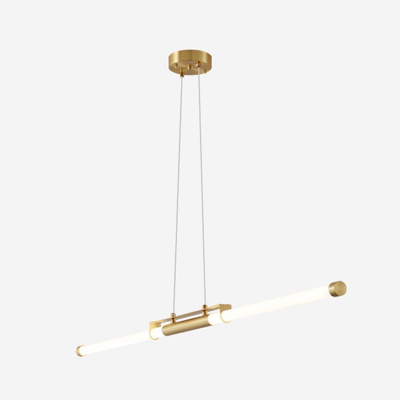2-Light Linear Island Pendant Lighting Modern Metal Island Light Fixtures