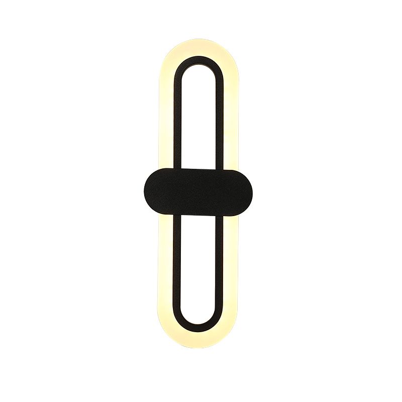 Minimalist LED Wall Lamp Ellipse Metal Sconce Lighting for Bedroom