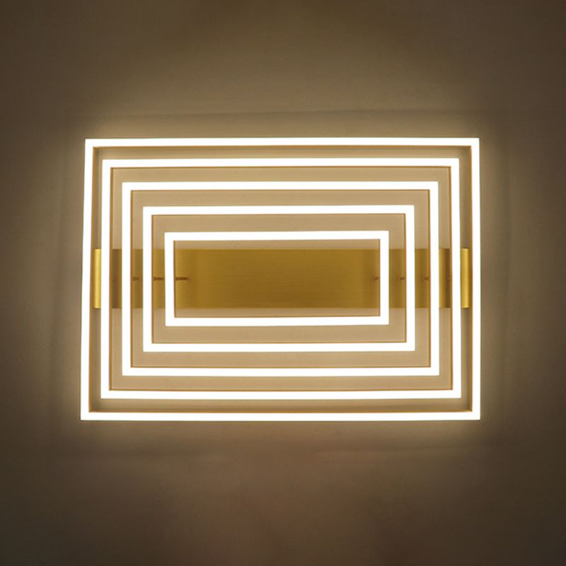 Plafonnier LED rectangulaire réglable, salon contemporain en aluminium, proche du plafonnier