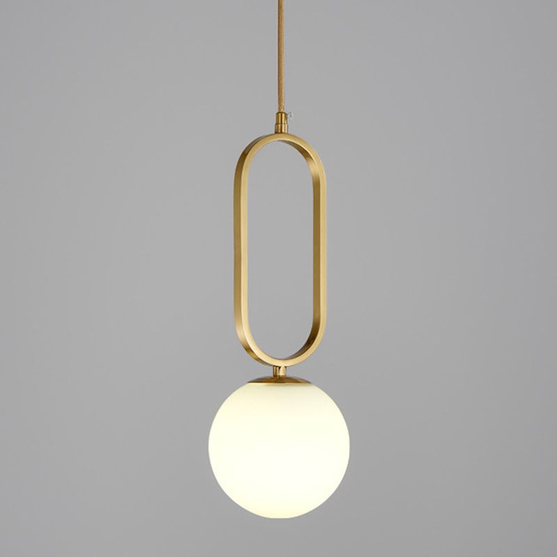 Lampada appesa alla palla bianca SEMPLICITÀ STHILE GLIGLIE LUCE PENDANTE APPOSTAZIONE PER CAMERA
