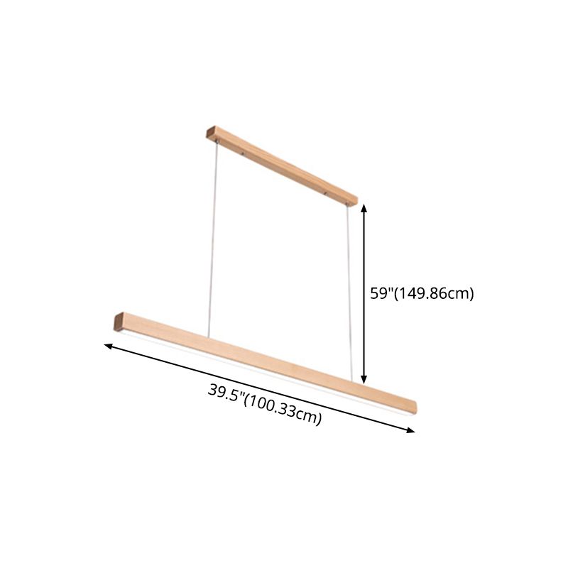 Modern Pendant Lighting for Kitchen Island Linear Island Lighting in Wood