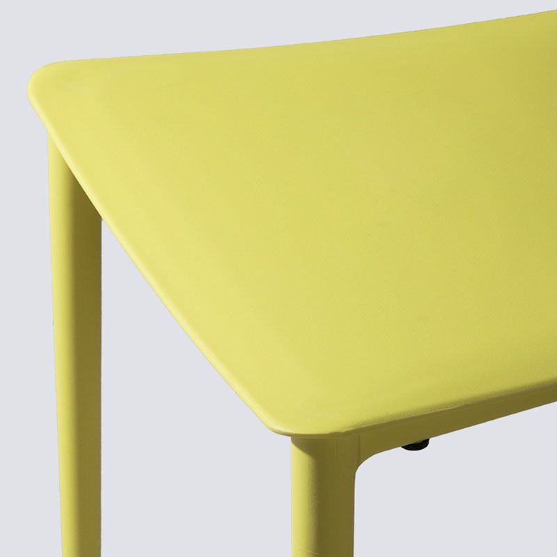 Contemporary Stackable Chairs Open Back Kitchen Armless Chair with Plastic Legs