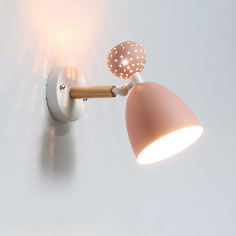 Creative Macaron Bell Wall Monte Light Metal 2 Light Sconcetto muro con ritagli a stella