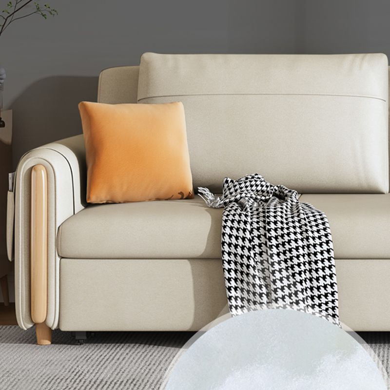 31" Wide Contemporary Futon Sofa Bed White Futon Sleeper Sofa with Storage