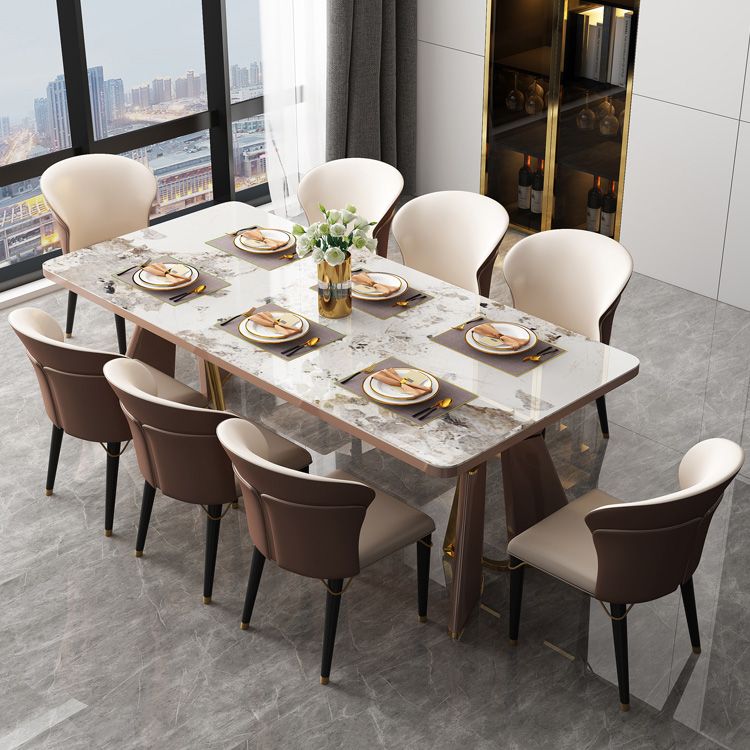 Glam Furniture Rectangle Stone Dining Room Table for Kitchen
