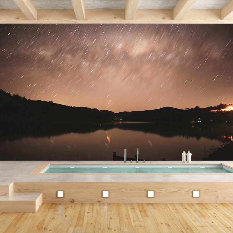 Photography Pattern Mildew Wall Mural Starry Sky for Living Room