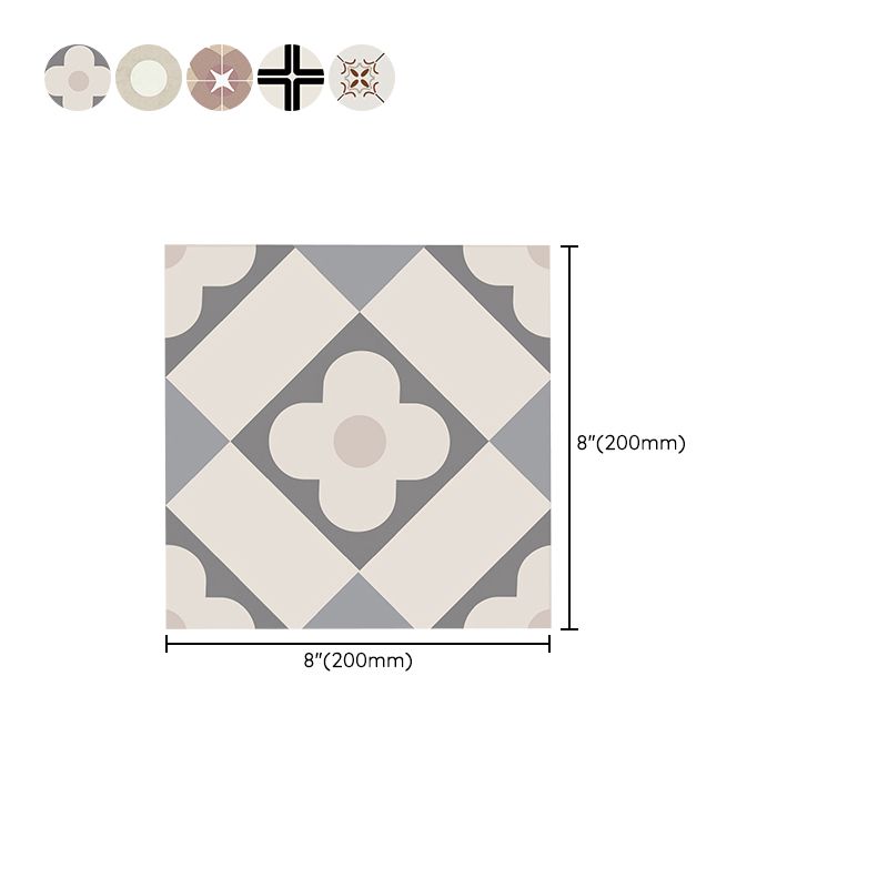 Beige Tone Peel & Stick Tile Square Pattern Printing Single Tile