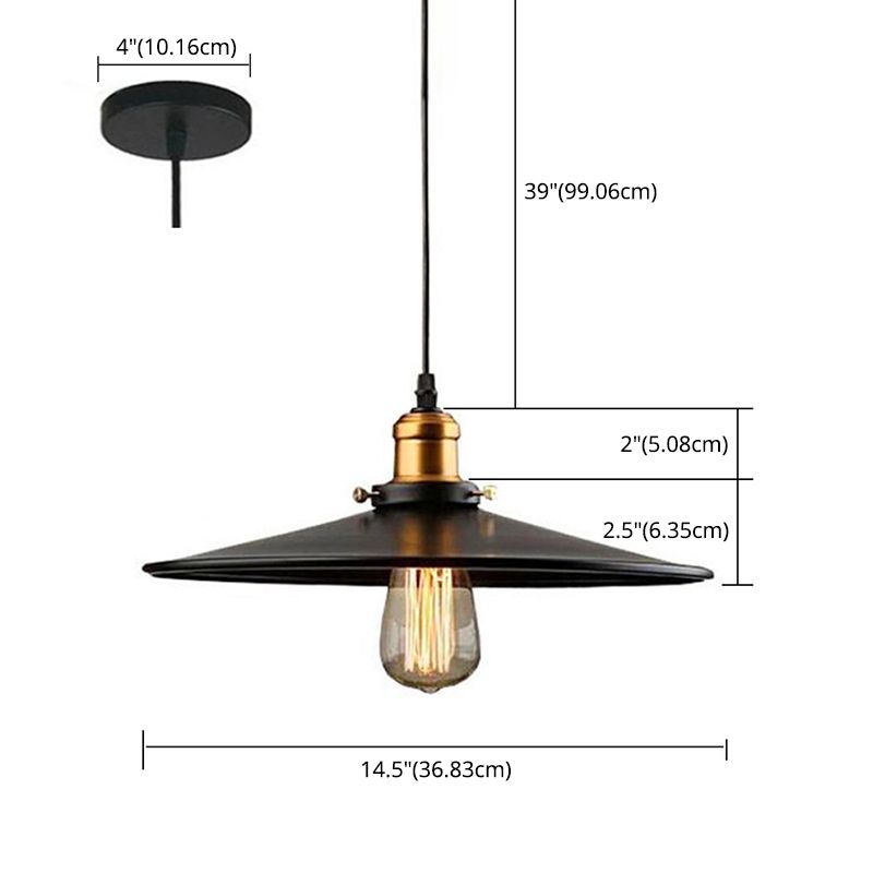 Industrial Country Style 1-Light Pendant Light Barn Chandelier Iron Hanging Lights for Bedroom