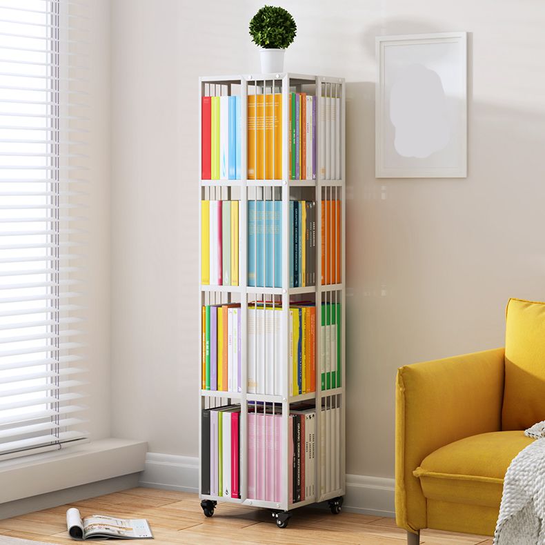 Modern Metal Bookshelf Standard Closed Back Shelf Vertical Bookcase